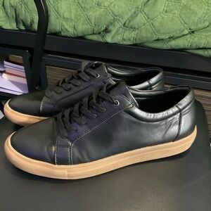 Black Leather Men's Sneakers